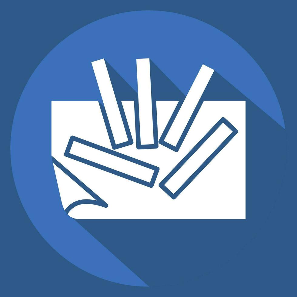 Icon French Fries. related to Breakfast symbol. long shadow style. simple design editable. simple illustration vector