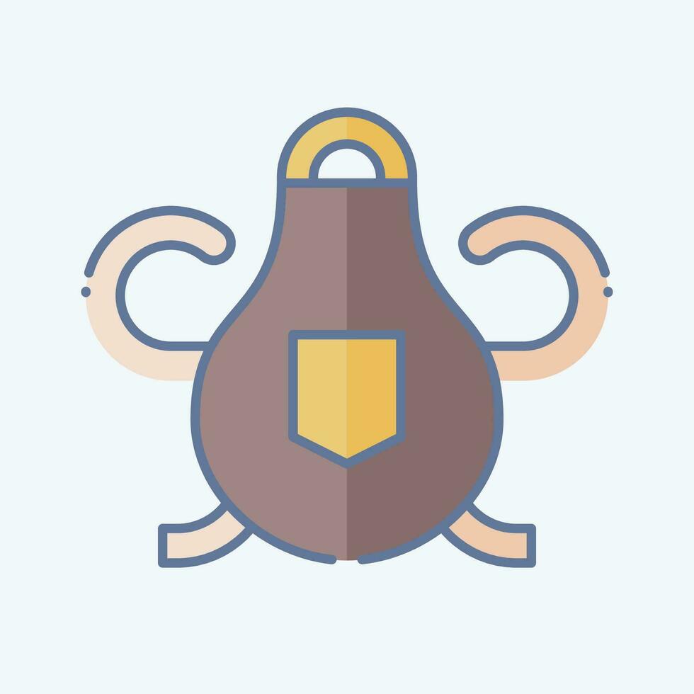 Icon Protective Apron. related to Welder Equipment symbol. doodle style. simple design editable. simple illustration vector