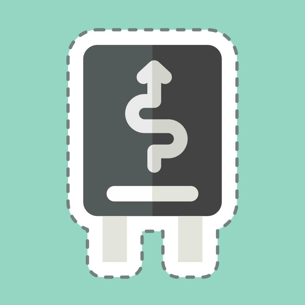 Sticker line cut Reduce. related to Road Sign symbol. simple design editable. simple illustration vector