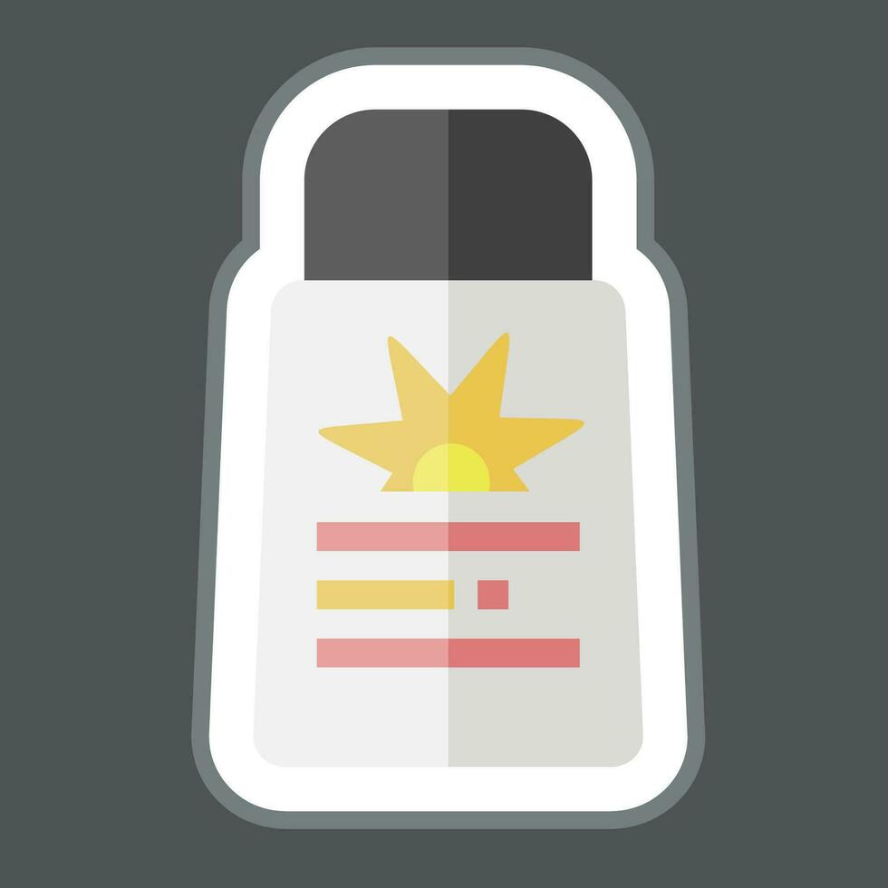 Sticker Sunscreen. related to Baseball symbol. simple design editable. simple illustration vector