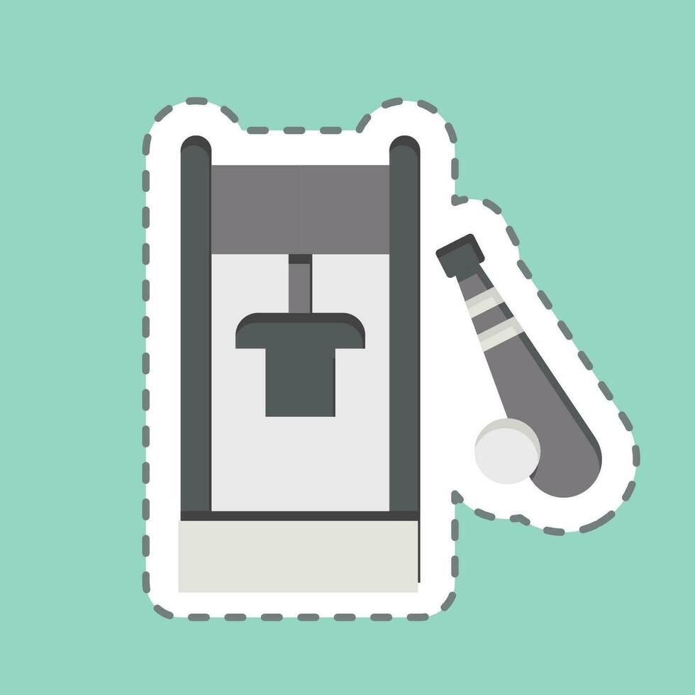 Sticker line cut Locker. related to Baseball symbol. simple design editable. simple illustration vector