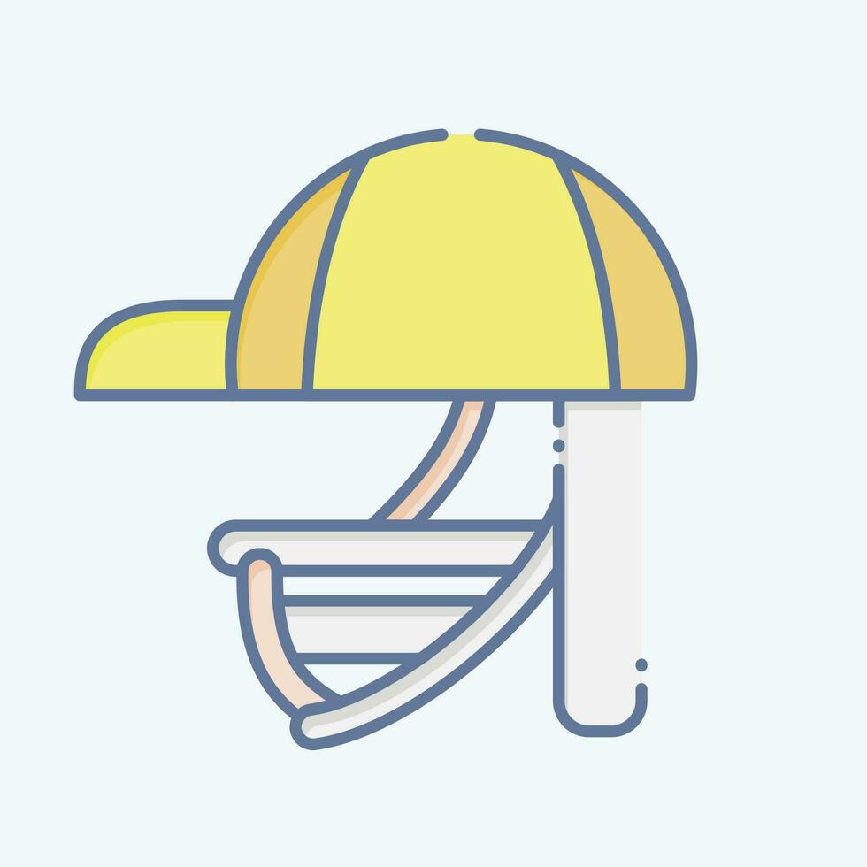 Icon Batting Helmet. related to Baseball symbol. doodle style. simple design editable. simple illustration vector