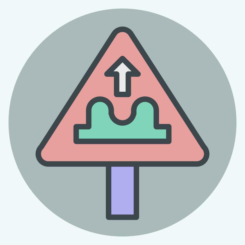 Icon Uneven Road. related to Road Sign symbol. color mate style. simple design editable. simple illustration vector