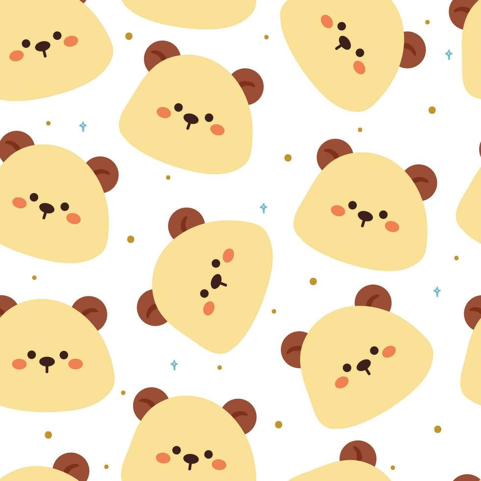 seamless pattern cartoon bears. cute animal wallpaper illustration for gift wrap paper vector