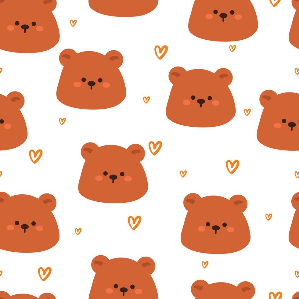 seamless pattern cartoon bears. cute animal wallpaper illustration for gift wrap paper vector