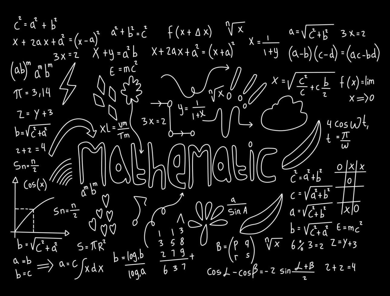 realistic math chalkboard background illustration vector