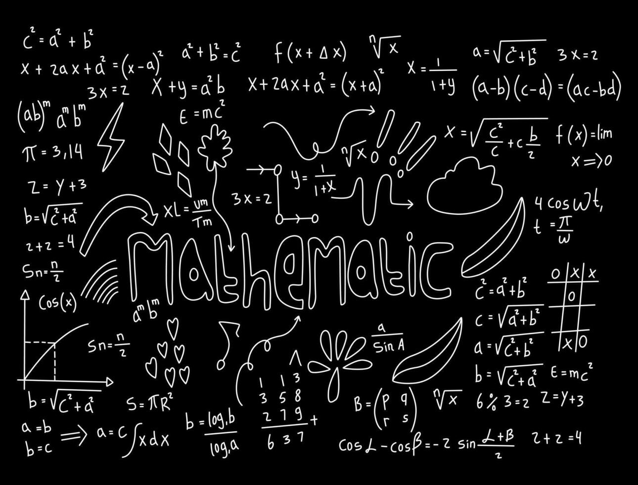 ilustración realista del fondo de la pizarra de matemáticas vector