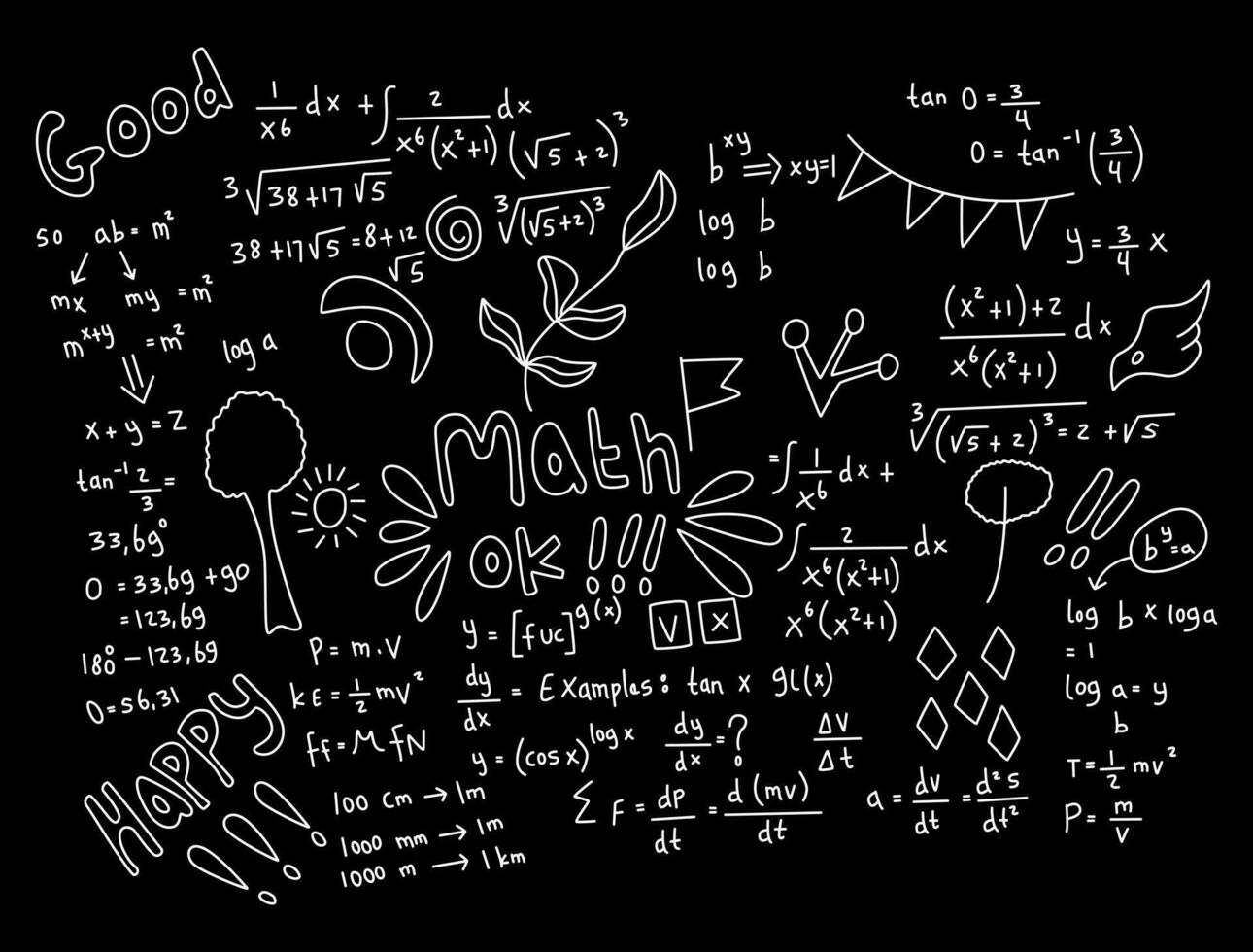 realistic math chalkboard background illustration vector