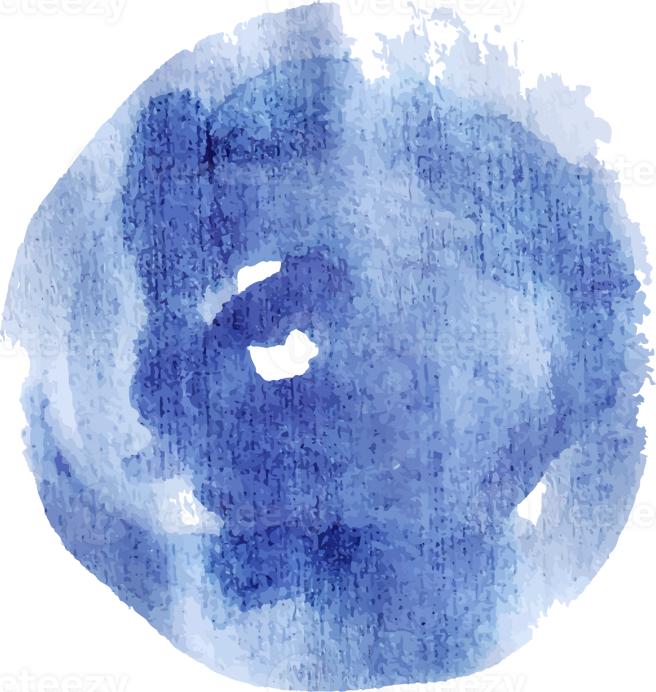 round blue watercolor png