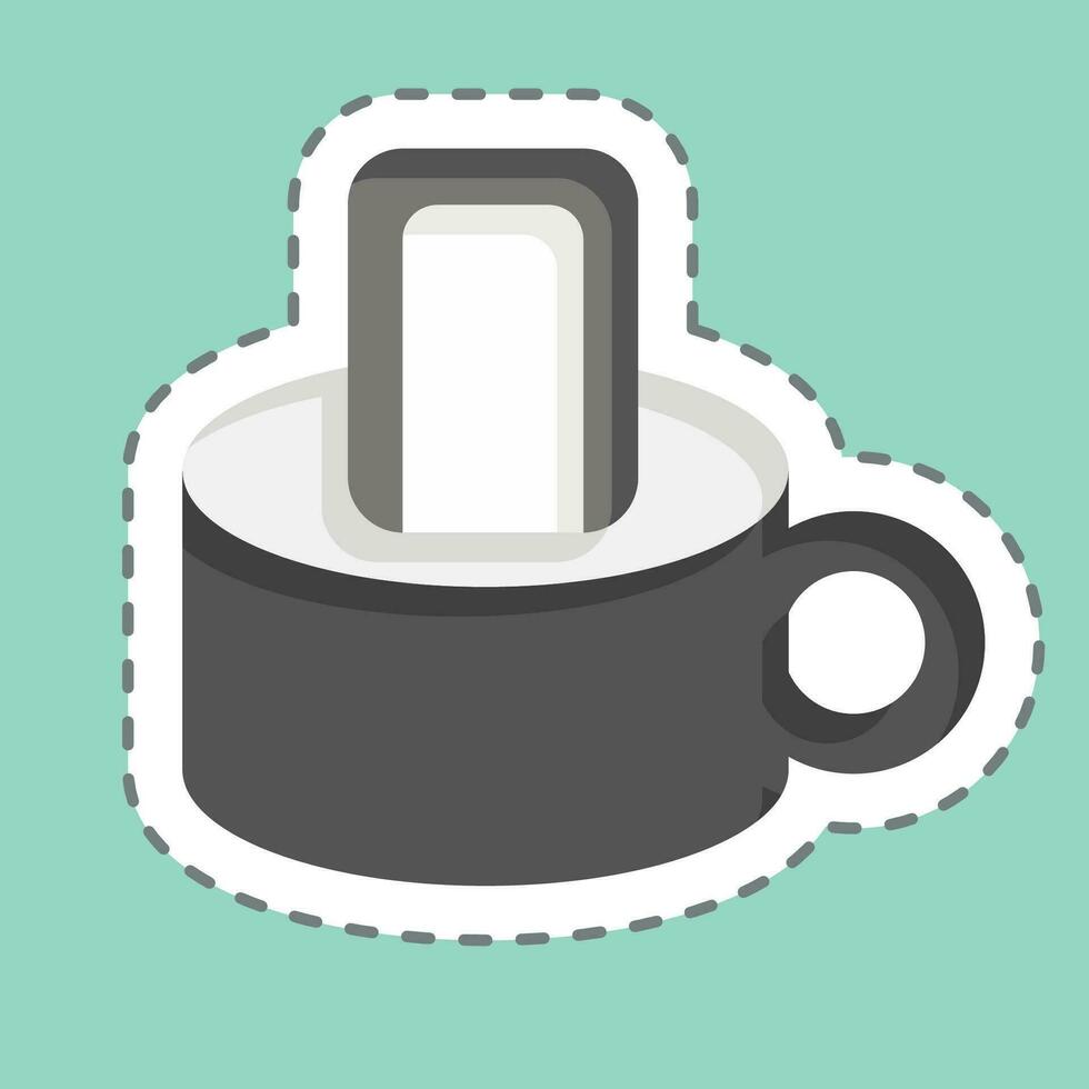 Sticker line cut Pottage. related to Breakfast symbol. simple design editable. simple illustration vector