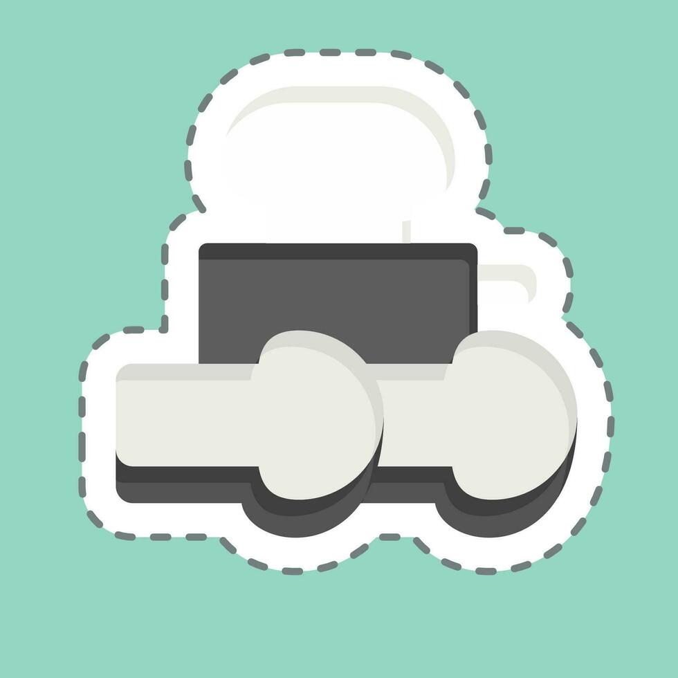 Sticker line cut Toast. related to Breakfast symbol. simple design editable. simple illustration vector