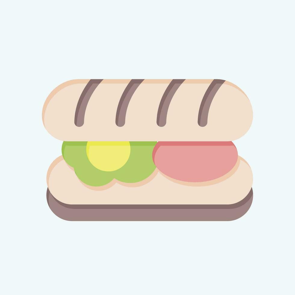 icono submarino rollo. relacionado a desayuno símbolo. plano estilo. sencillo diseño editable. sencillo ilustración vector