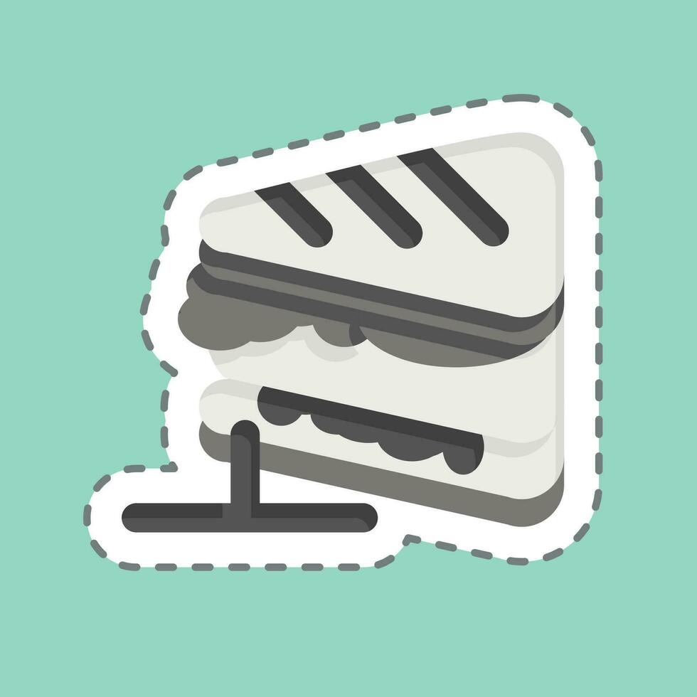 Sticker line cut Sandwich. related to Breakfast symbol. simple design editable. simple illustration vector