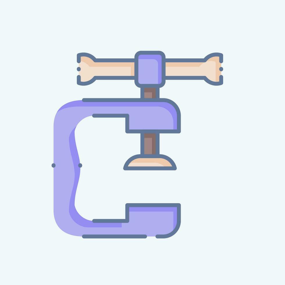 Icon Clamp. related to Welder Equipment symbol. doodle style. simple design editable. simple illustration vector