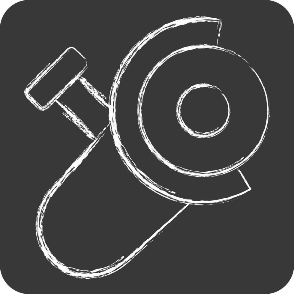 Icon Grinding. related to Welder Equipment symbol. chalk Style. simple design editable. simple illustration vector