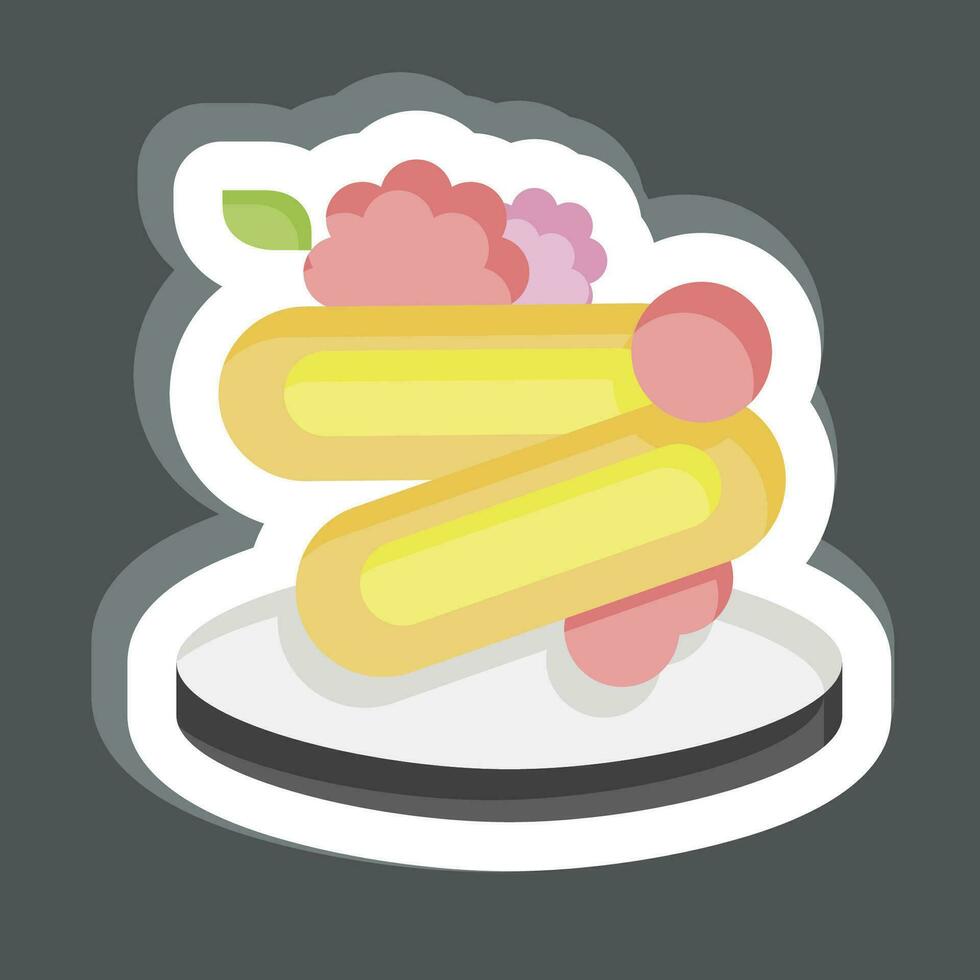 Sticker Spaghetti. related to Breakfast symbol. simple design editable. simple illustration vector