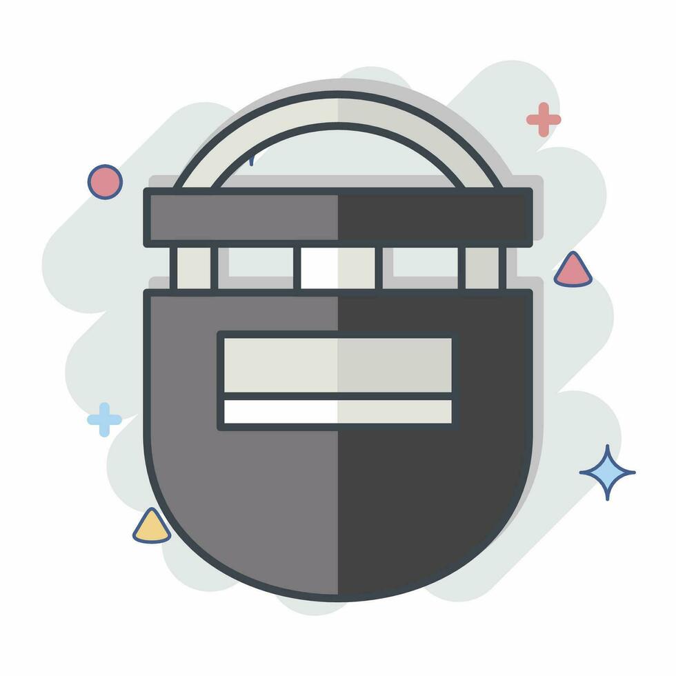 Icon Welding mask. related to Welder Equipment symbol. comic style. simple design editable. simple illustration vector