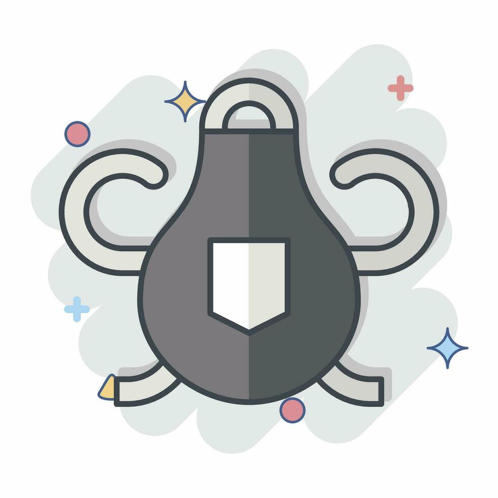 Icon Protective Apron. related to Welder Equipment symbol. comic style. simple design editable. simple illustration vector