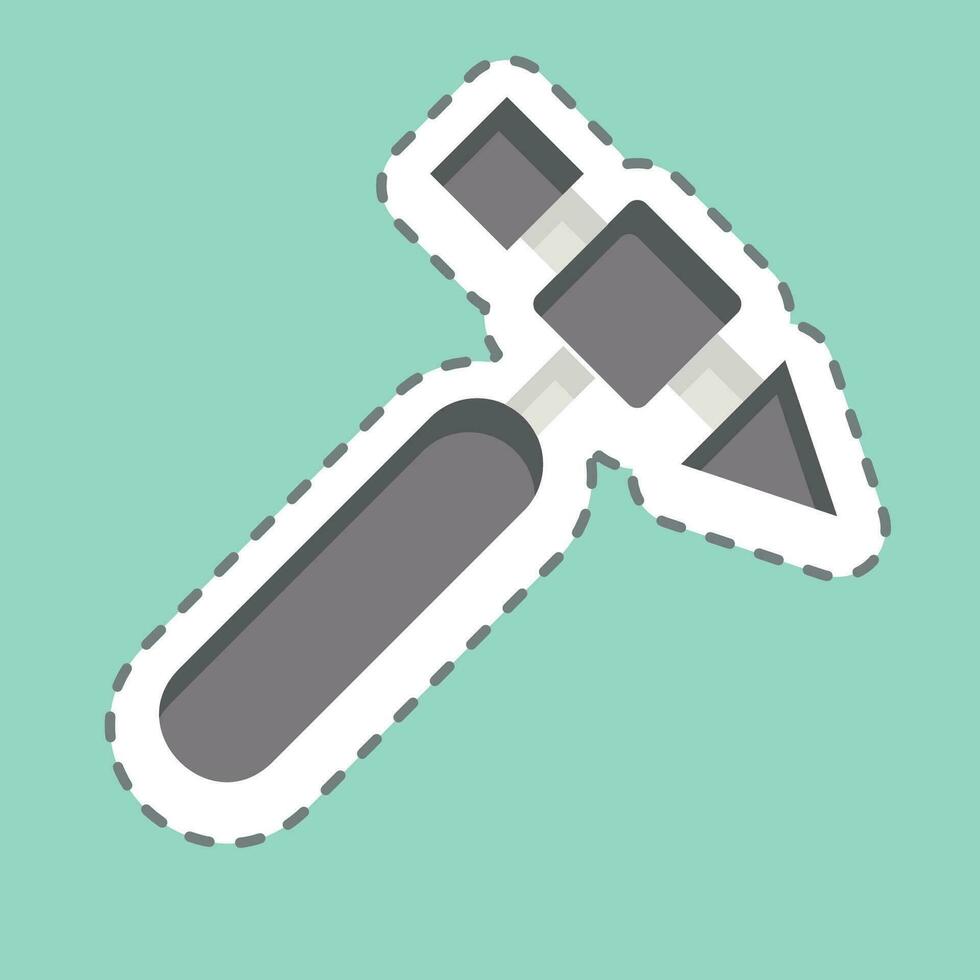 Sticker line cut Hammer. related to Welder Equipment symbol. simple design editable. simple illustration vector