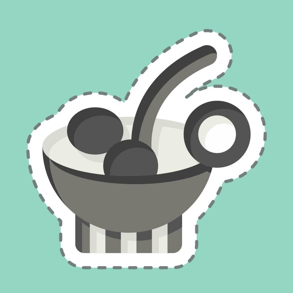 Sticker line cut Cocktail Soup. related to Breakfast symbol. simple design editable. simple illustration vector