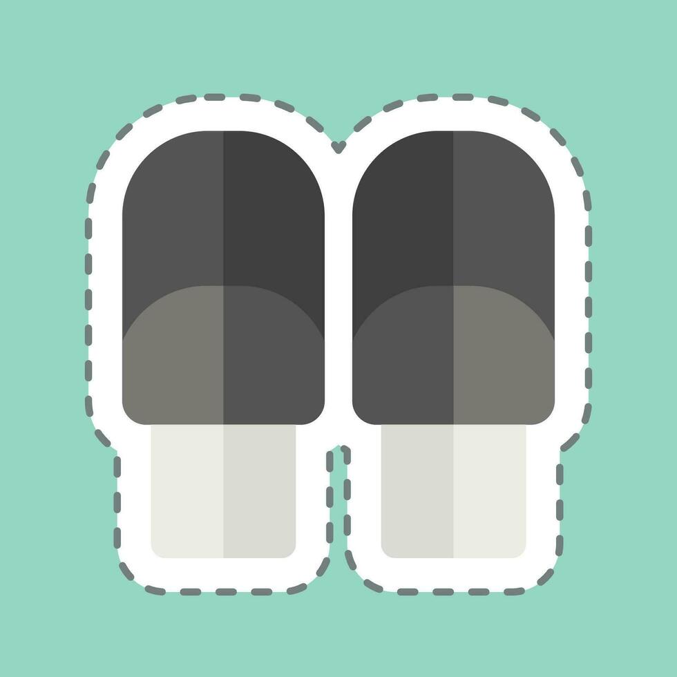 Sticker line cut Roll. related to Breakfast symbol. simple design editable. simple illustration vector