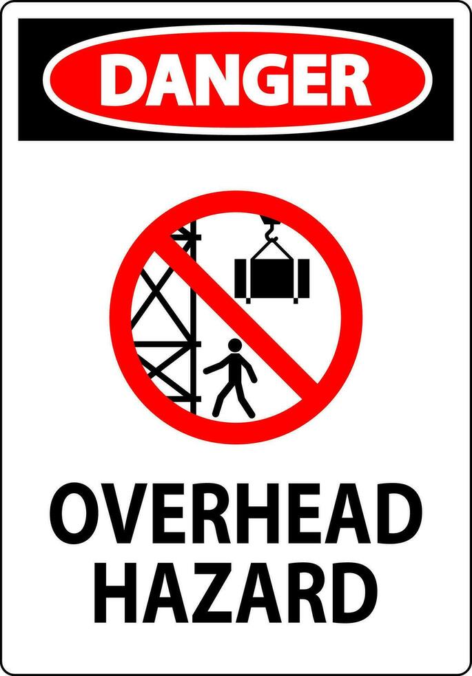 Danger Sign Overhead Hazard vector