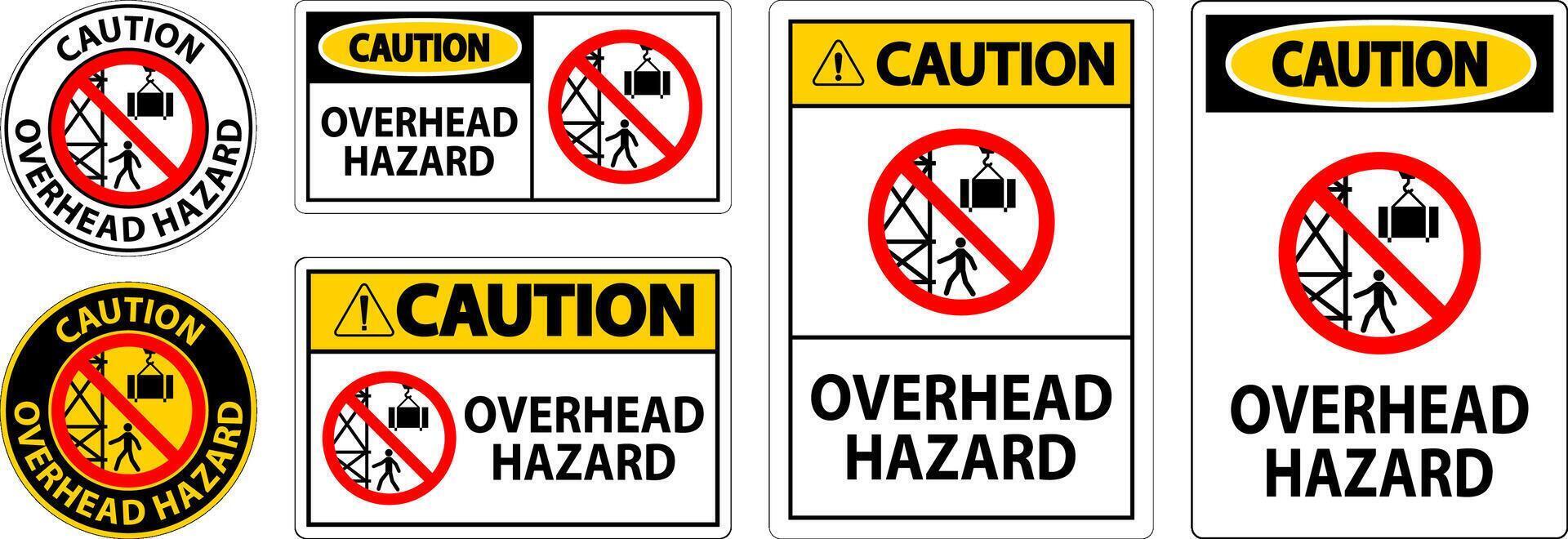 Caution Sign Overhead Hazard vector