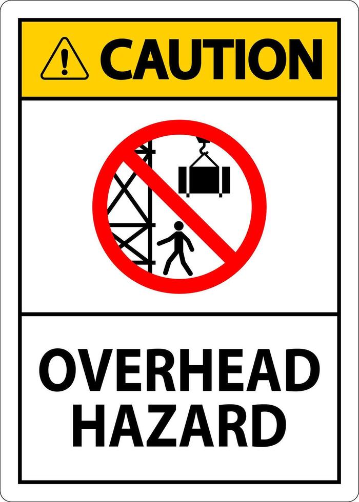 Caution Sign Overhead Hazard vector