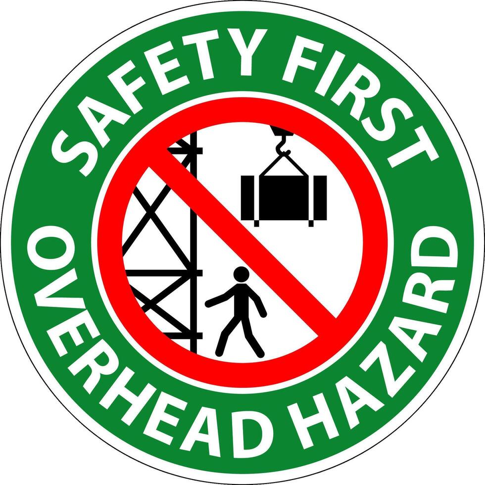 Safety First Sign Overhead Hazard vector