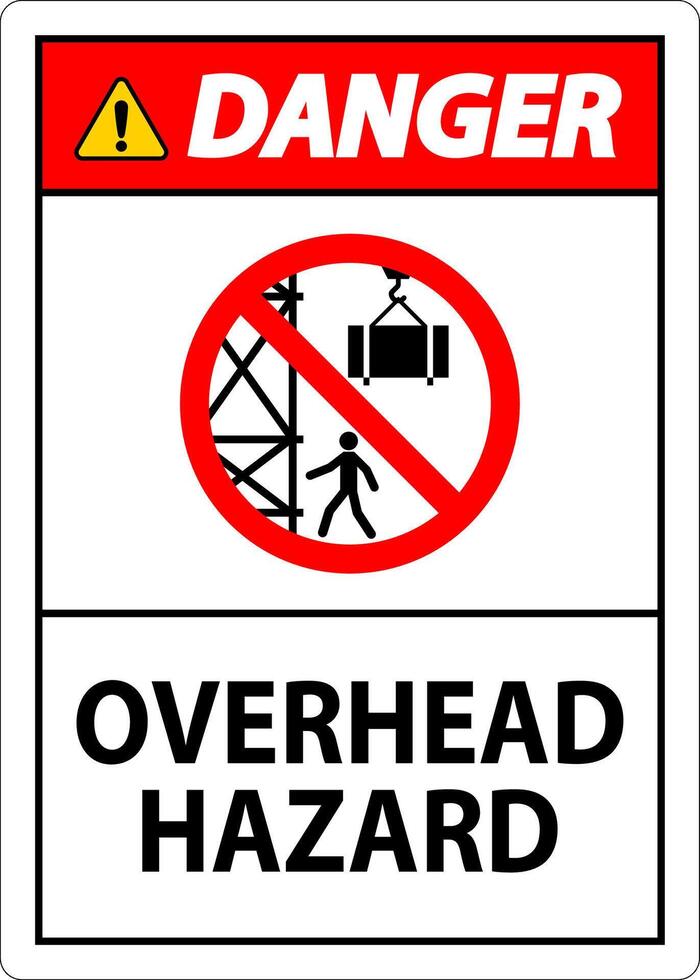 Danger Sign Overhead Hazard vector