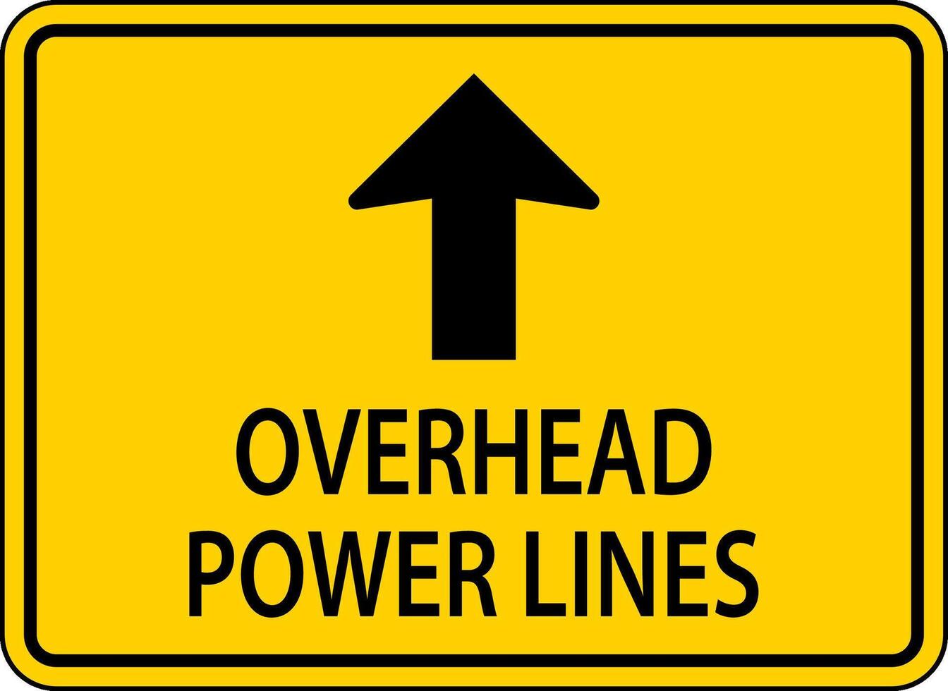 Overhead Power Lines Sign vector