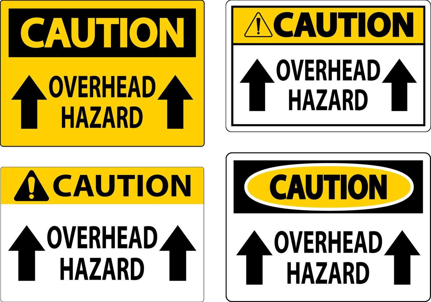 Caution Sign Overhead Hazard vector