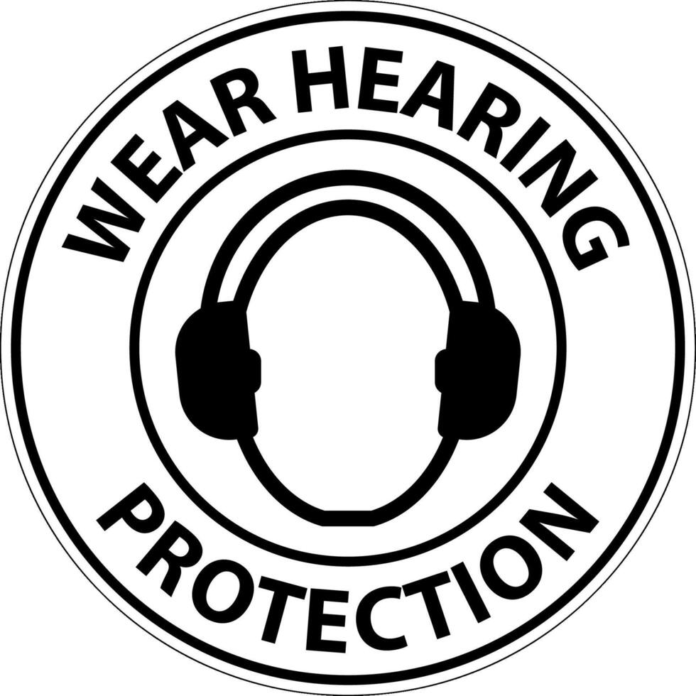 Caution Wear hearing protection on transparent background vector