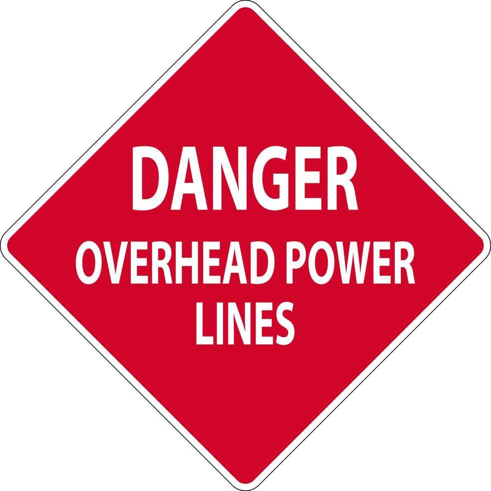 Danger Sign Overhead Power Lines vector