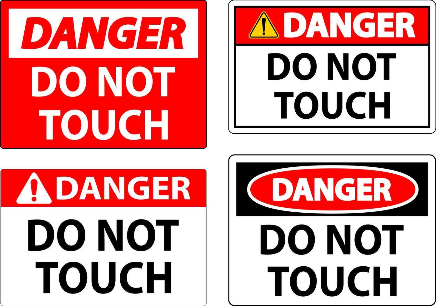 Danger Label Do Not Touch vector