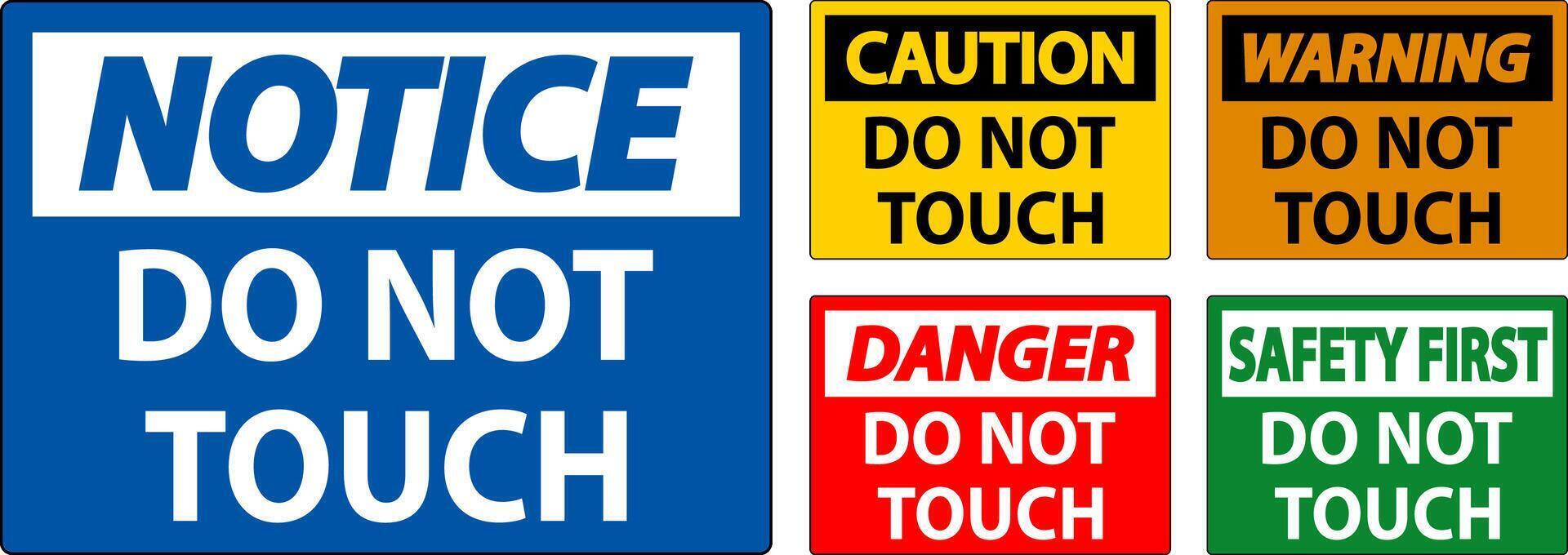 Caution Label Do Not Touch vector
