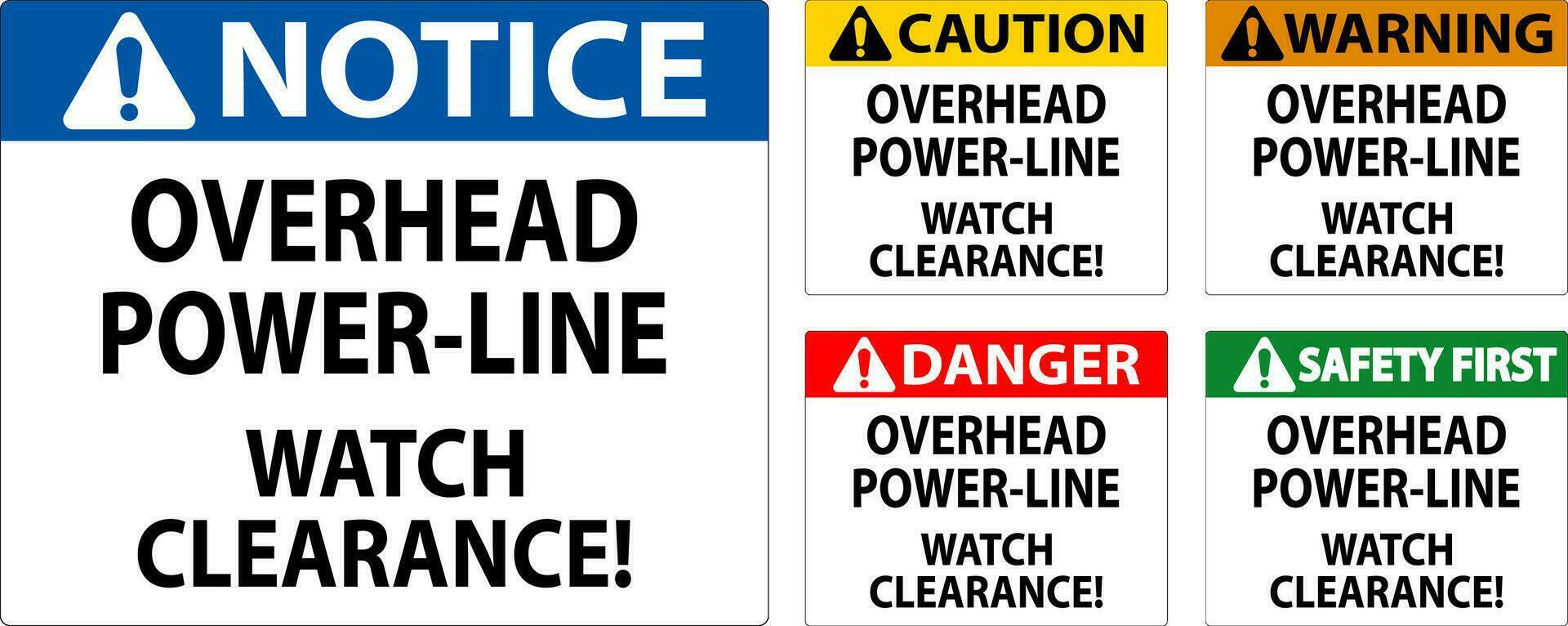 Danger Sign Overhead Power Line Watch Clearance vector