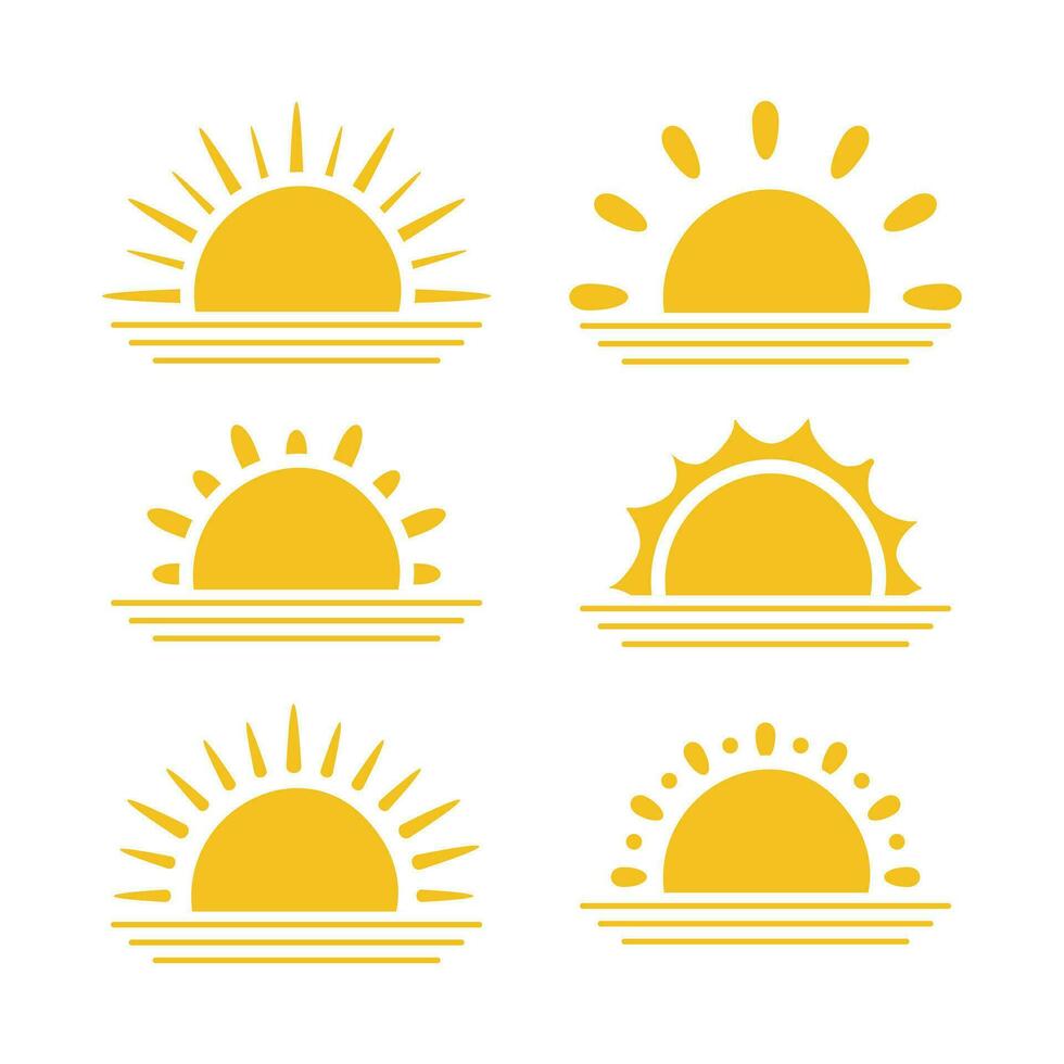 Vector sunshine in doodle flat