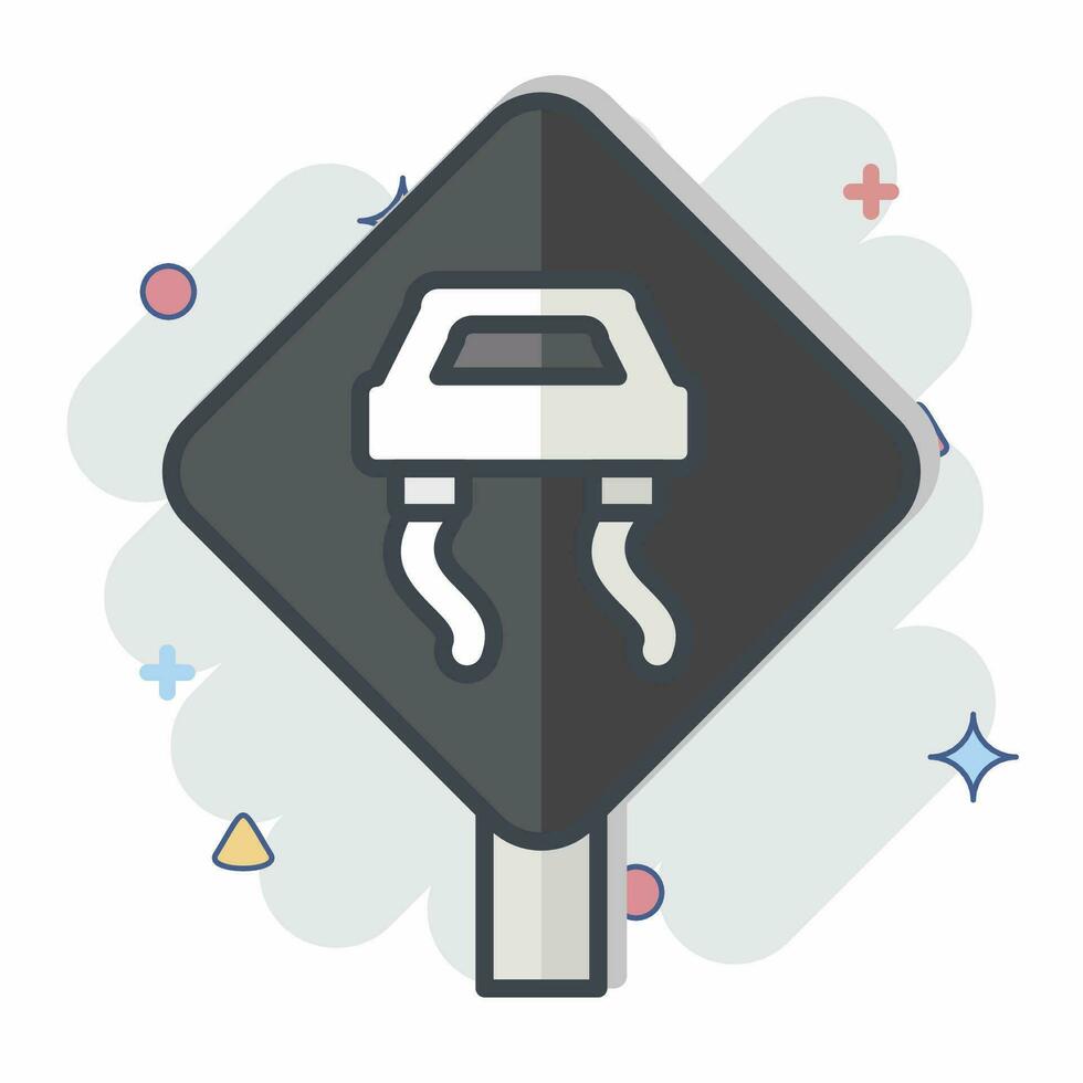 Icon Slippery. related to Road Sign symbol. comic style. simple design editable. simple illustration vector