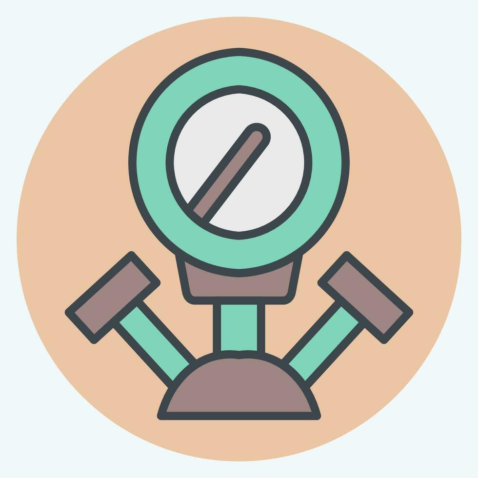 Icon Manometer. related to Welder Equipment symbol. color mate style. simple design editable. simple illustration vector