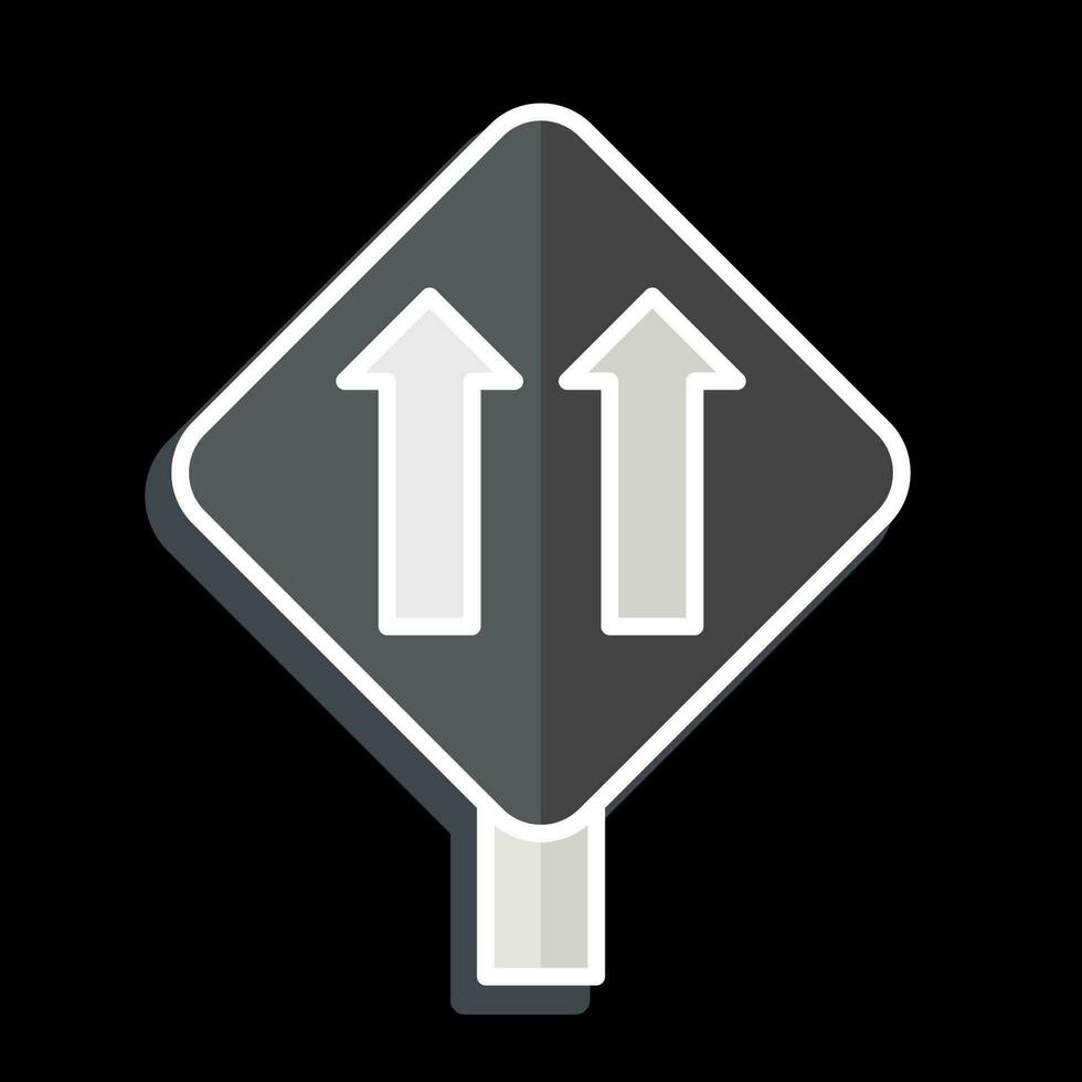 icono uno camino tráfico. relacionado a la carretera firmar símbolo. lustroso estilo. sencillo diseño editable. sencillo ilustración vector