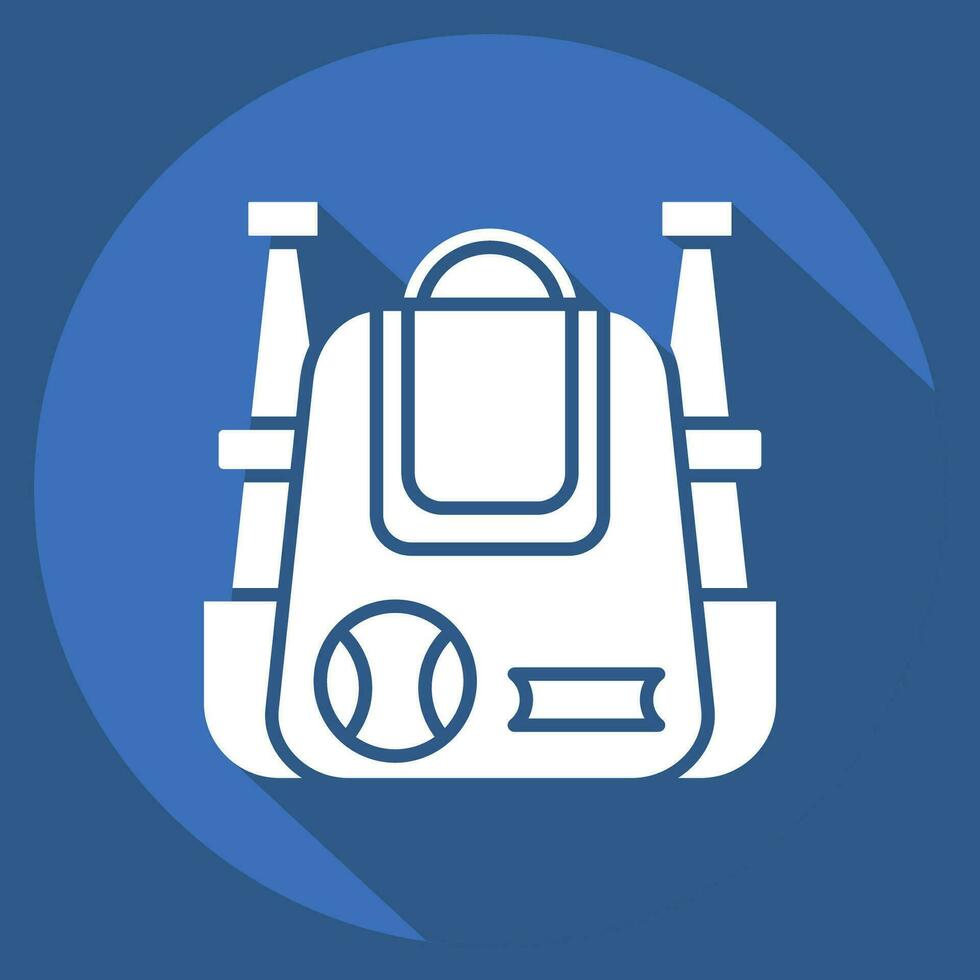 Icon Baseball Bag. related to Baseball symbol. long shadow style. simple design editable. simple illustration vector
