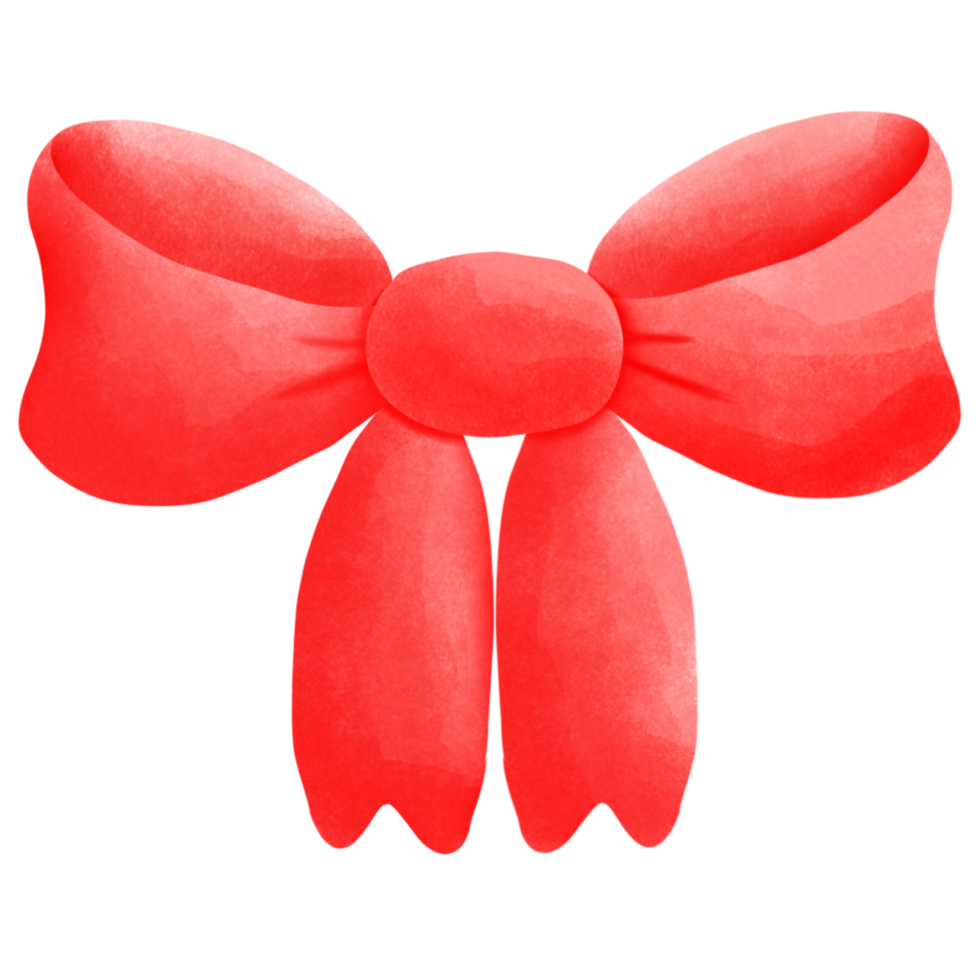 Watercolor cute red bow png