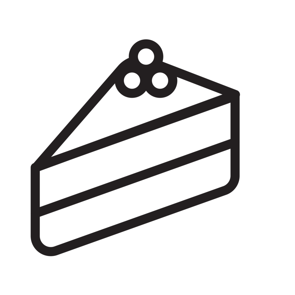 slice cake line icon illustration png