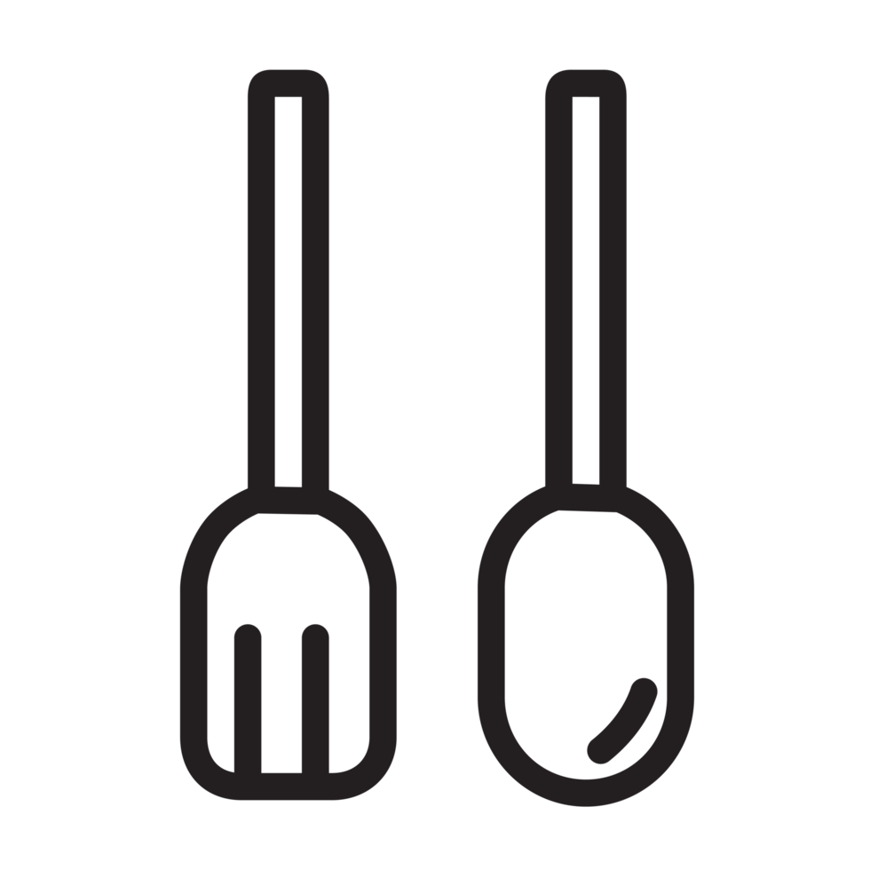 spoon and fork line icon illustration png