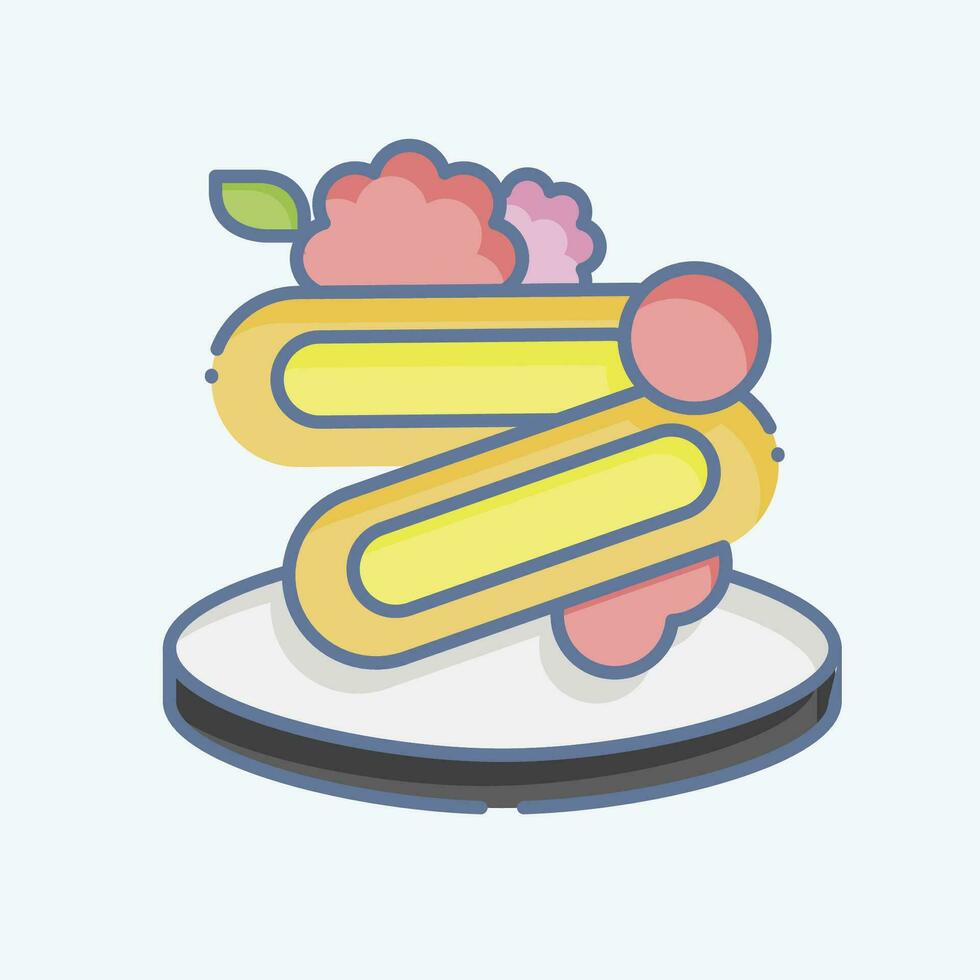 Icon Spaghetti. related to Breakfast symbol. doodle style. simple design editable. simple illustration vector