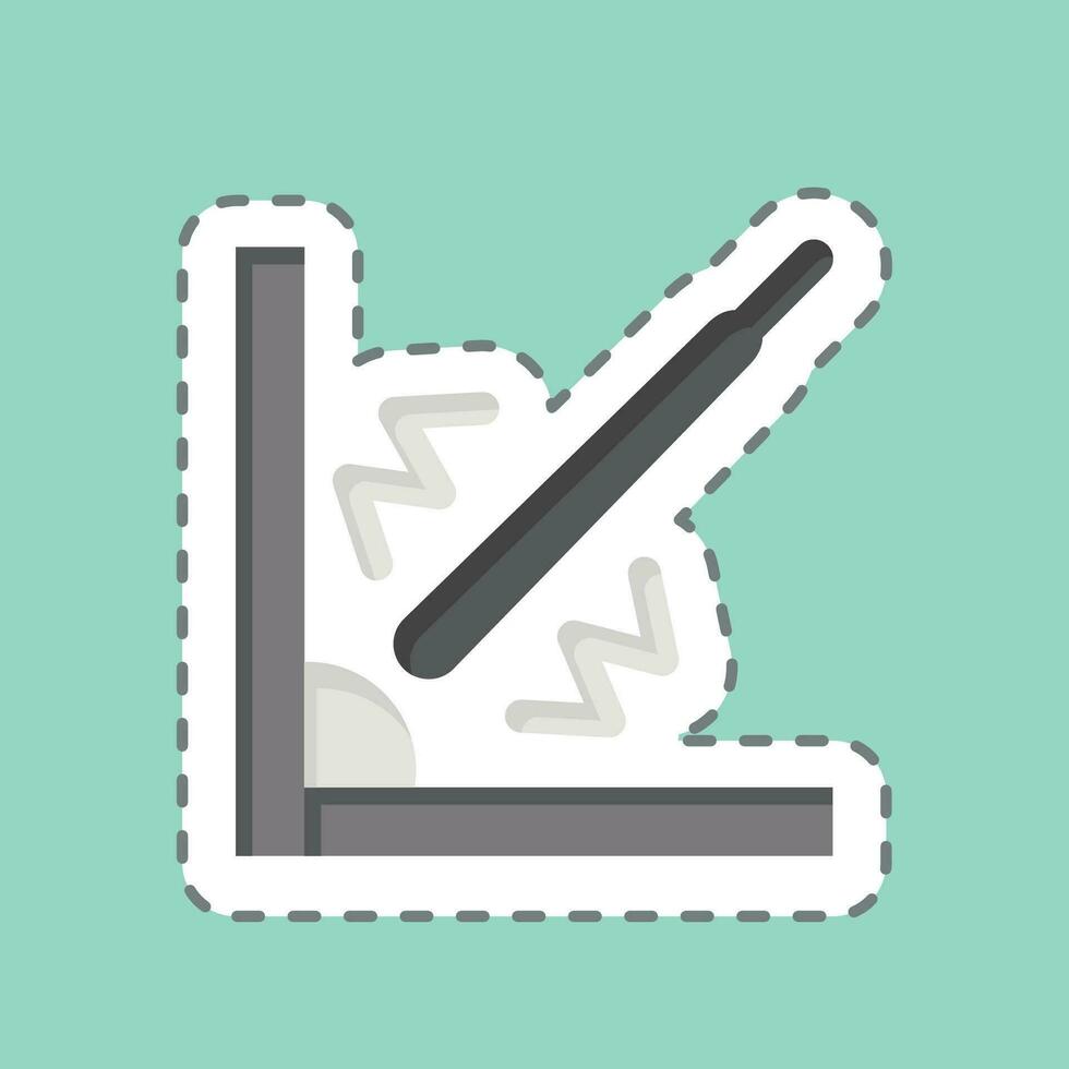 Sticker line cut Corner Welding. related to Welder Equipment symbol. simple design editable. simple illustration vector