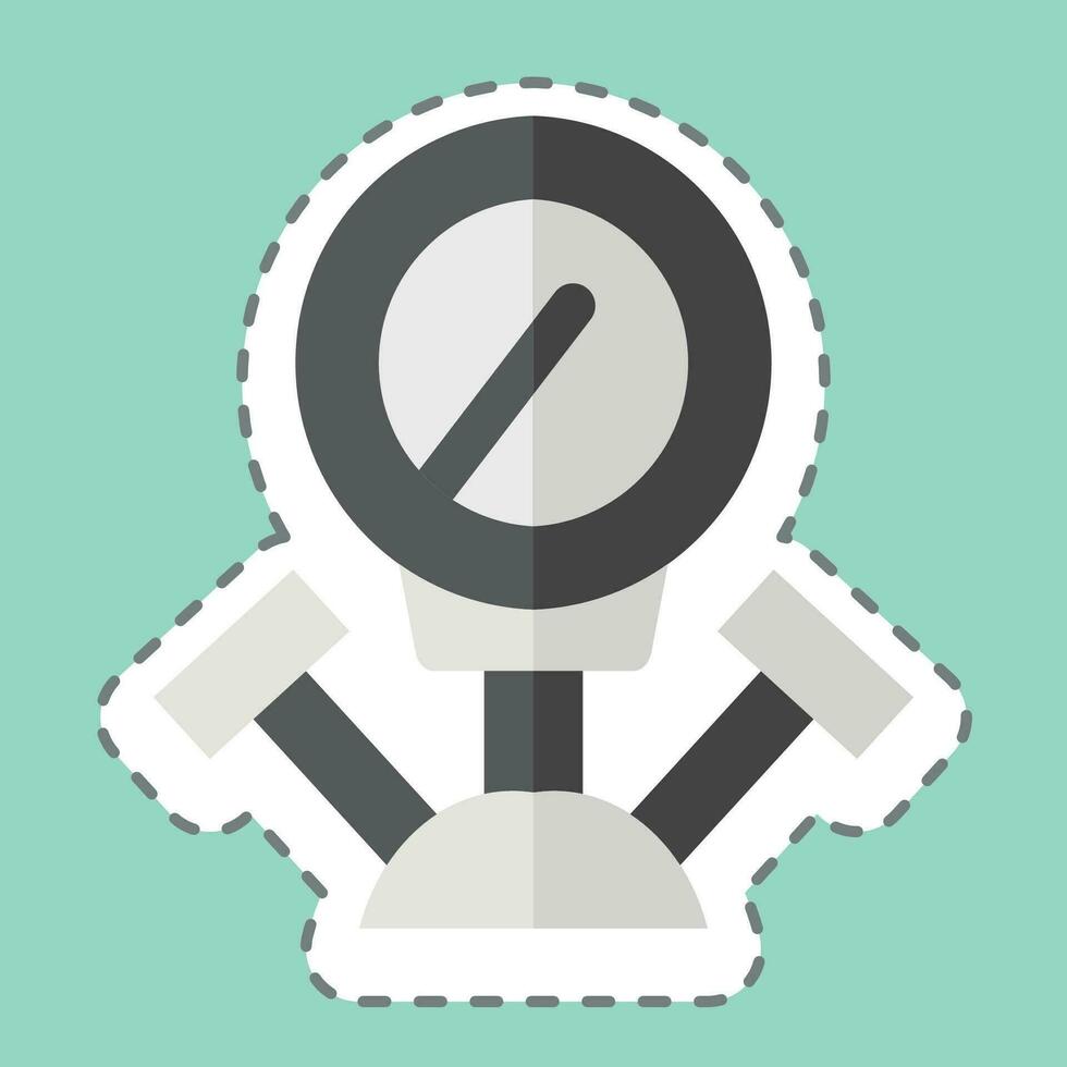 Sticker line cut Manometer. related to Welder Equipment symbol. simple design editable. simple illustration vector