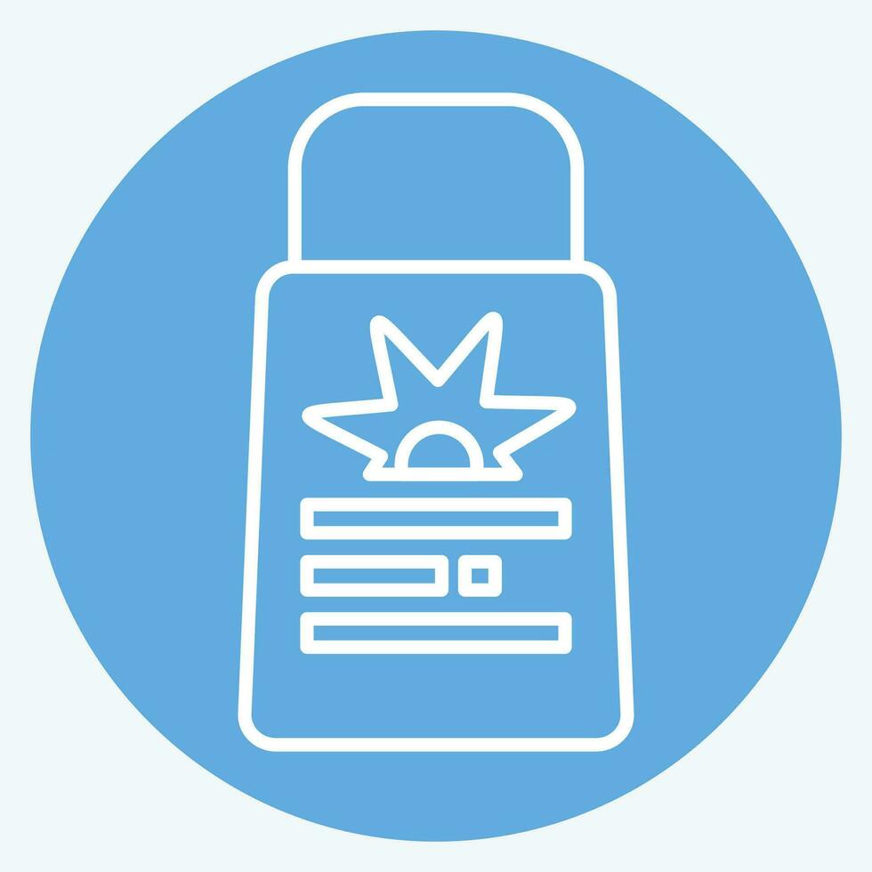 Icon Sunscreen. related to Baseball symbol. blue eyes style. simple design editable. simple illustration vector