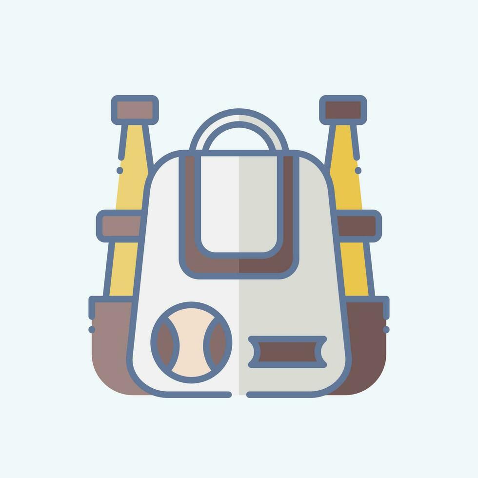 Icon Baseball Bag. related to Baseball symbol. doodle style. simple design editable. simple illustration vector